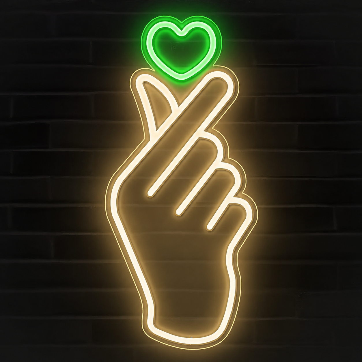 Finger Heart LED Neon Sign Warm White Pink Love Neon Light Wall Decor for Bedroom Party