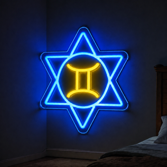 Gemini Zodiac LED Neon Sign Astrology Horoscope Neon Light Wall Decor for Bedroom Gaming Room