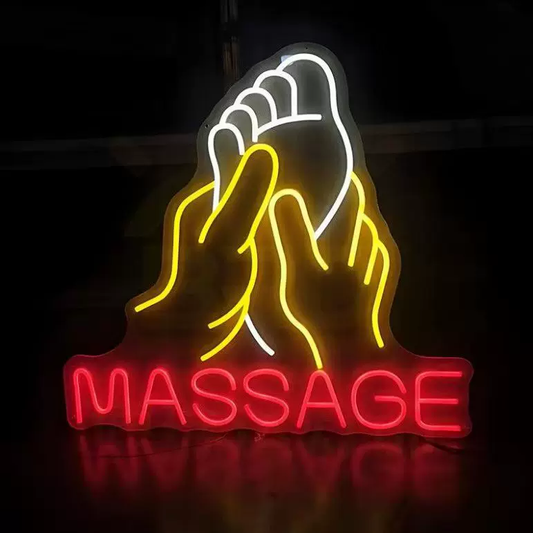Minimalist Hand Gesture LED Neon Sign in Yellow for Aesthetic Room Decor