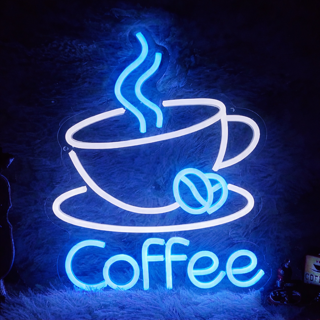 Coffee Cup LED Neon Sign for Cafes, Kitchens, and Coffee Bars