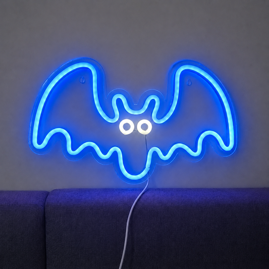 Purple Bat LED Neon Sign Halloween Bat Neon Light Wall Decor for Bedroom Party Gaming Room