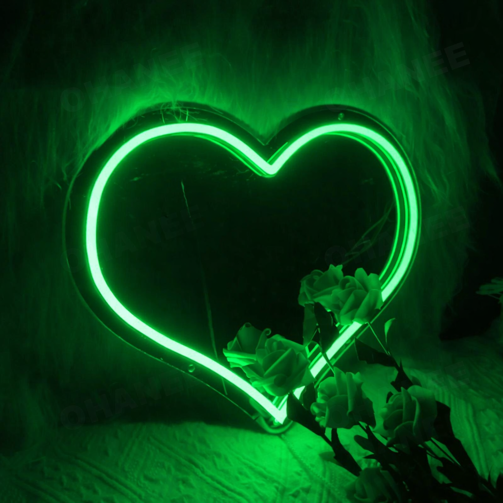Pink Heart LED Neon Sign for Romantic Decor & Cozy Spaces