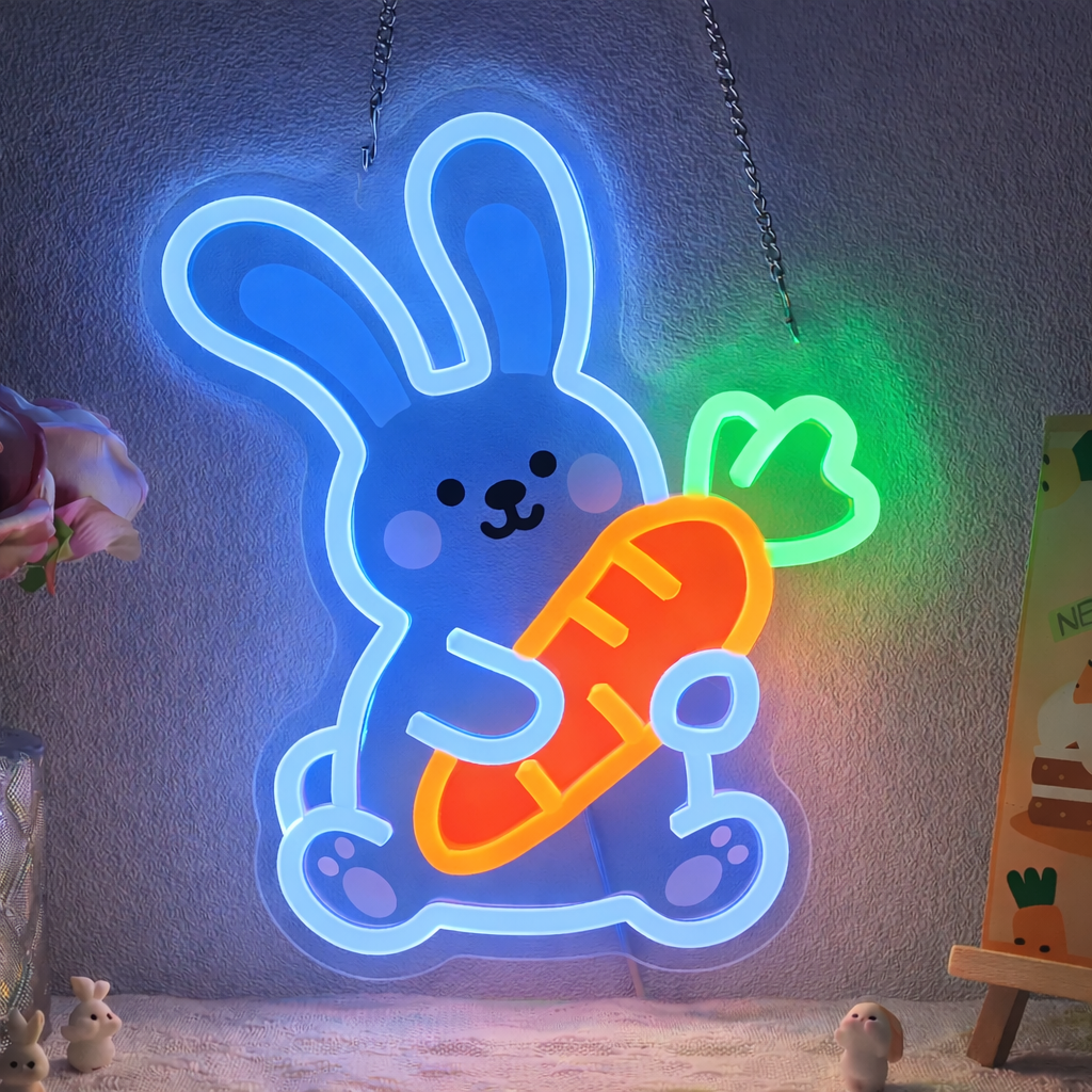 Cute Fox LED Neon Sign Warm White Animal Neon Light for Kids Room Decor