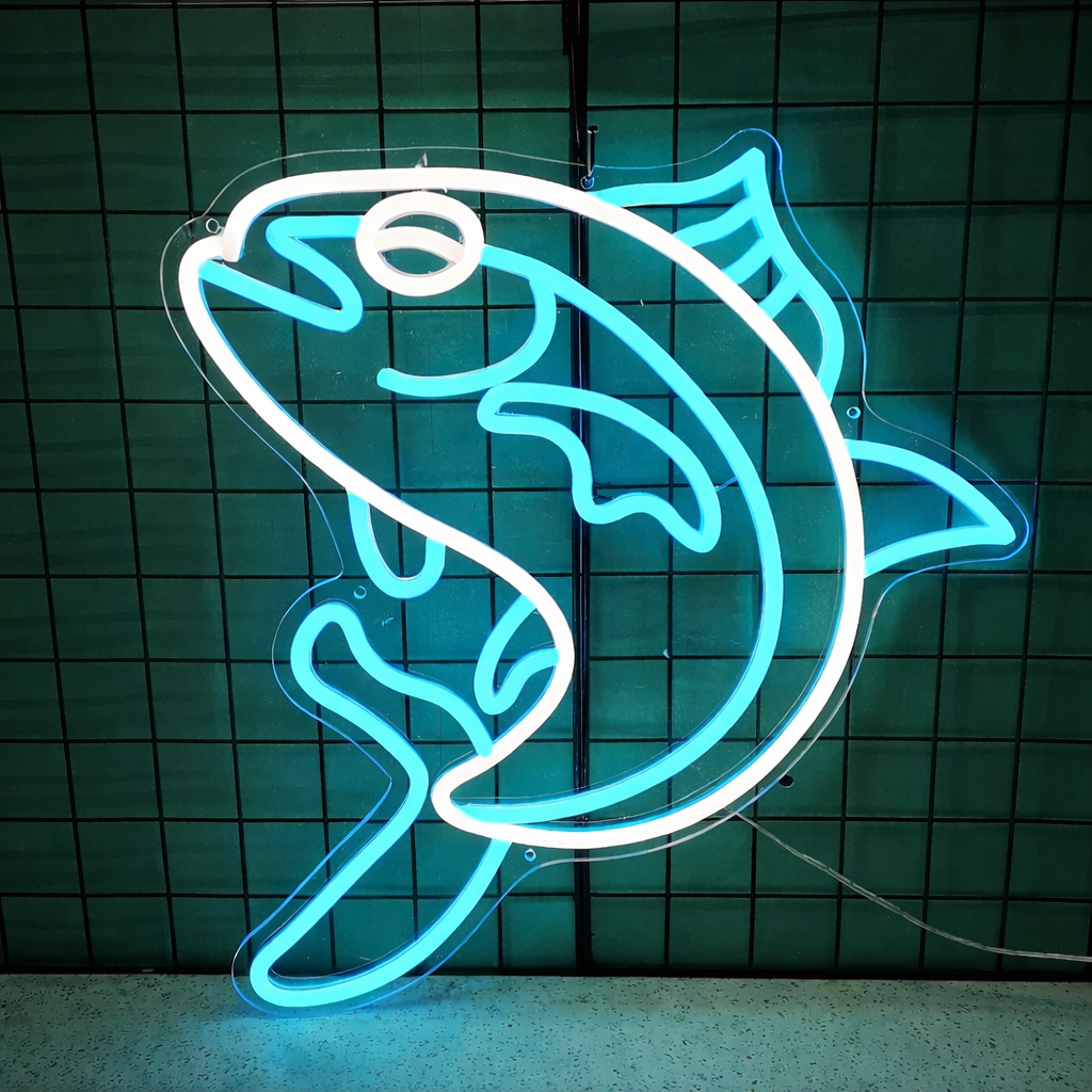 Modern Fish LED Neon Sign for Bar Restaurant Aquarium Decor