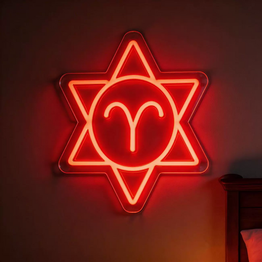 Aries Zodiac LED Neon Sign Astrology Horoscope Neon Light Wall Decor for Bedroom Gaming Room