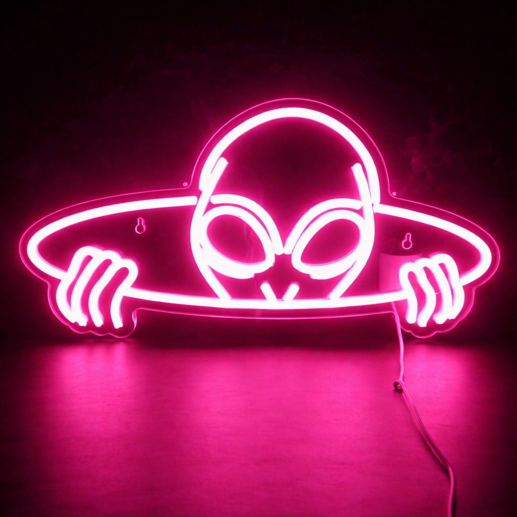 Alien UFO LED Neon Sign for Gaming Room Wall Decor