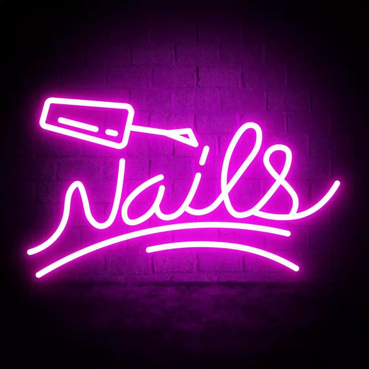 Nails LED Neon Sign Nail Polish Light for Beauty Salon and Nail Studio Decor