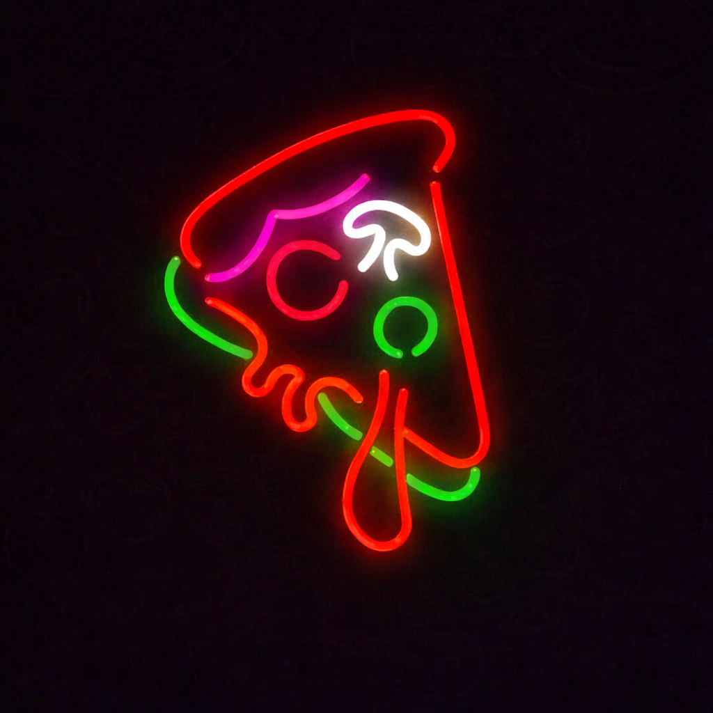 Melting Pizza Slice LED Neon Sign for Pizzeria, Café & Kitchen Wall Decor