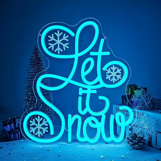 Let It Snow LED Neon Sign Winter Christmas Neon Light for Home Holiday Decor