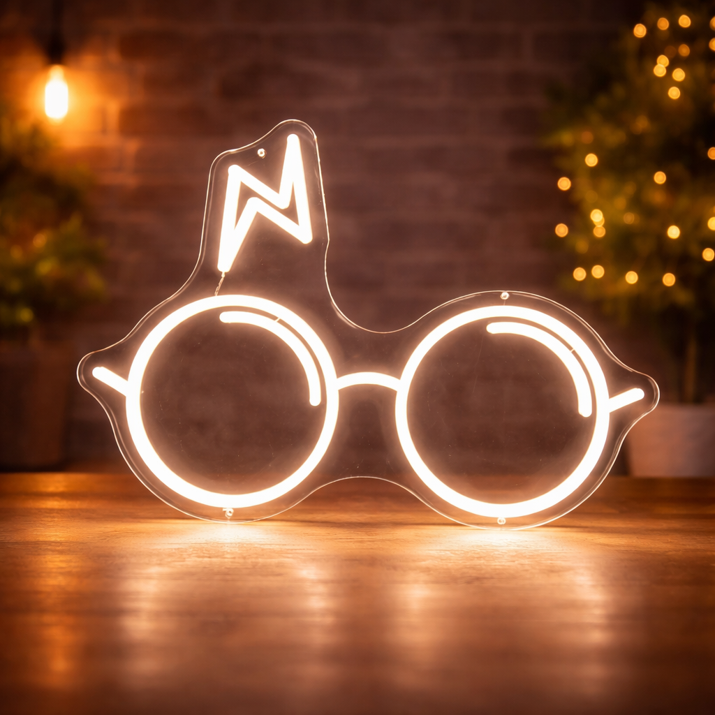 Wizard Glasses LED Neon Sign for Bedroom Wall Decor