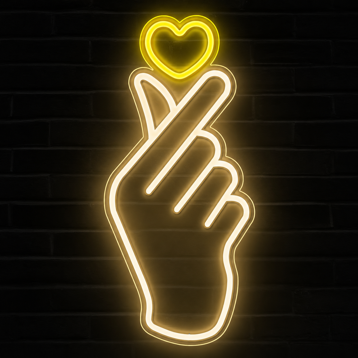 Finger Heart LED Neon Sign Warm White Pink Love Neon Light Wall Decor for Bedroom Party