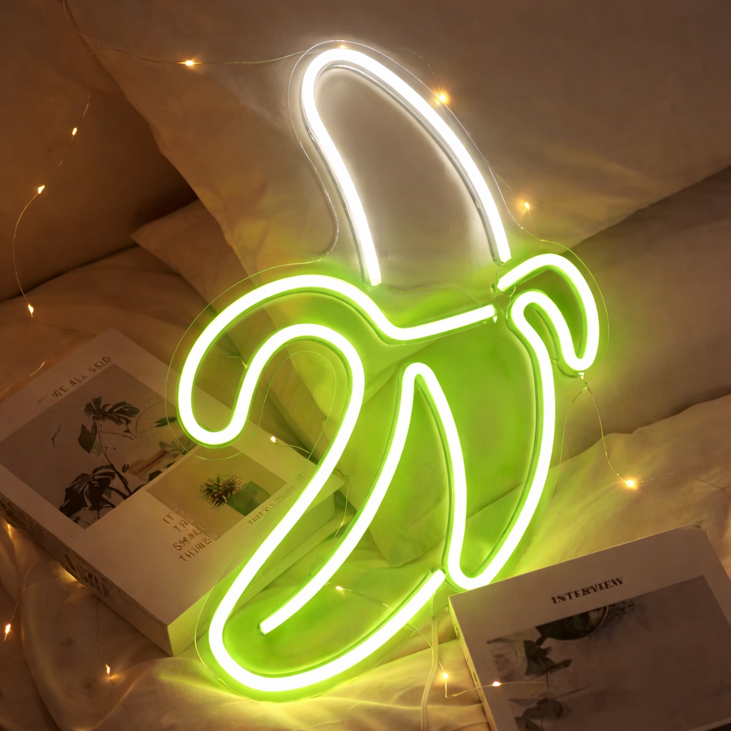 Banana LED Neon Sign Fun Wall Decor for Bedroom Kitchen Bar