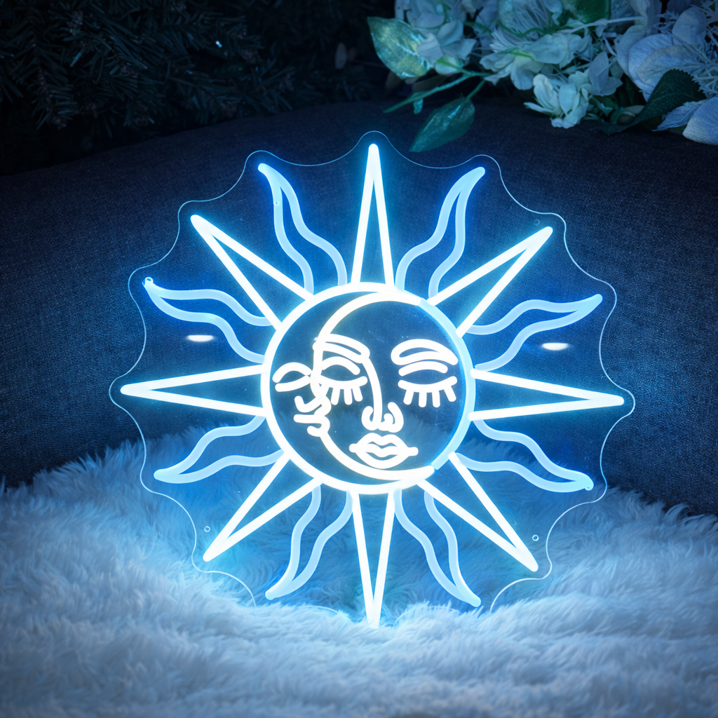 Sun and Moon LED Neon Sign Wall Decoration Home Bar Bedroom