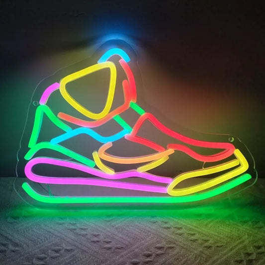 Colorful Sneaker LED Neon Sign for Streetwear & Modern Room Decor