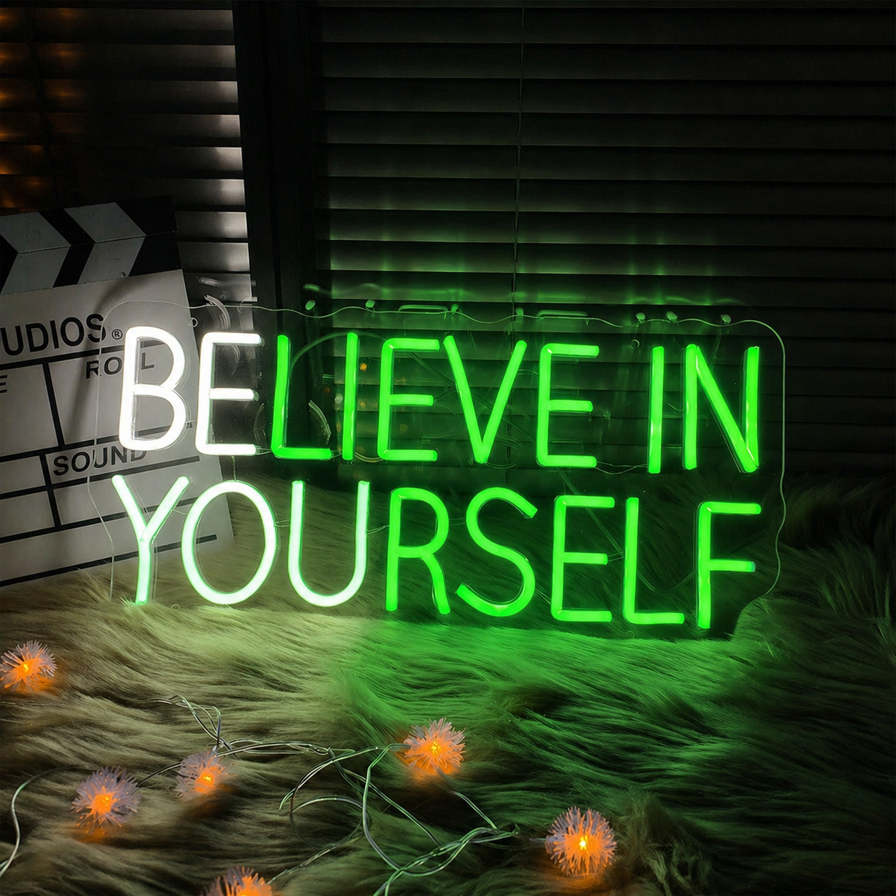 Believe In Yourself LED Neon Sign Motivational Neon Light Wall Decor for Bedroom Studio