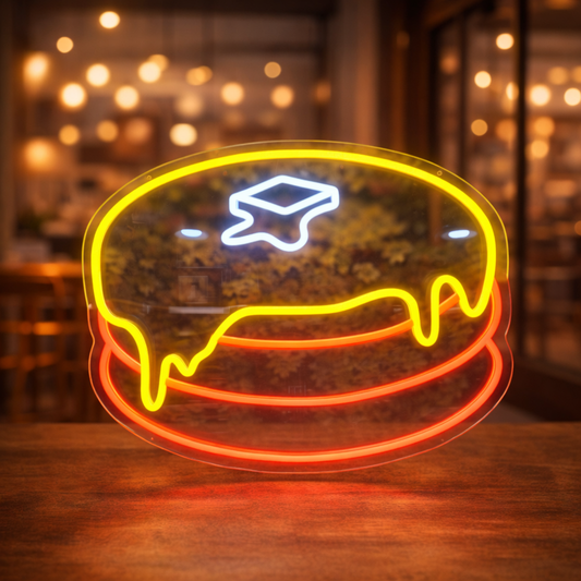 Burger LED Neon Sign Hamburger Neon Light for Restaurant Bar Wall Decor