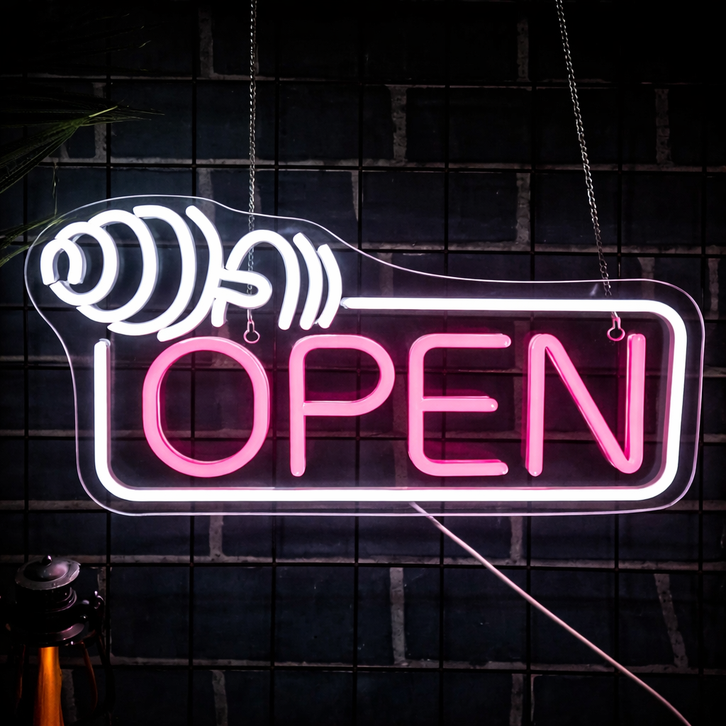 Barber Open LED Neon Sign Hair Salon Neon Light for Shop Window Wall Decor