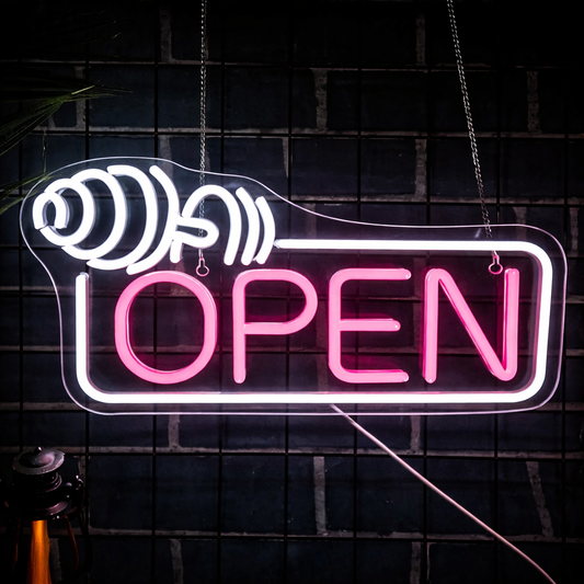 Barber Open LED Neon Sign Hair Salon Neon Light for Shop Window Wall Decor