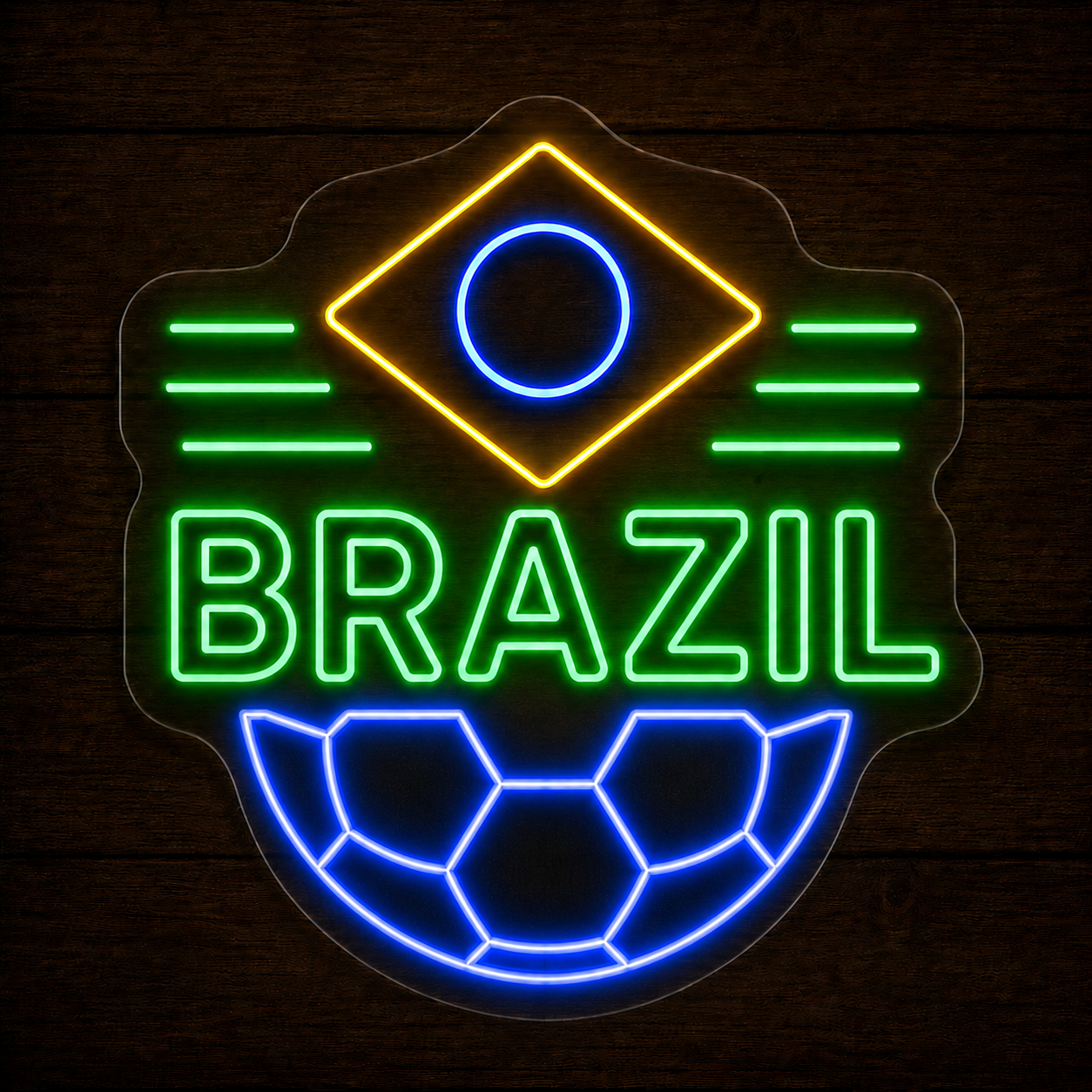 Brazil Soccer LED Neon Sign Brasil Football Neon Light Wall Decor for Sports Bar Game Room