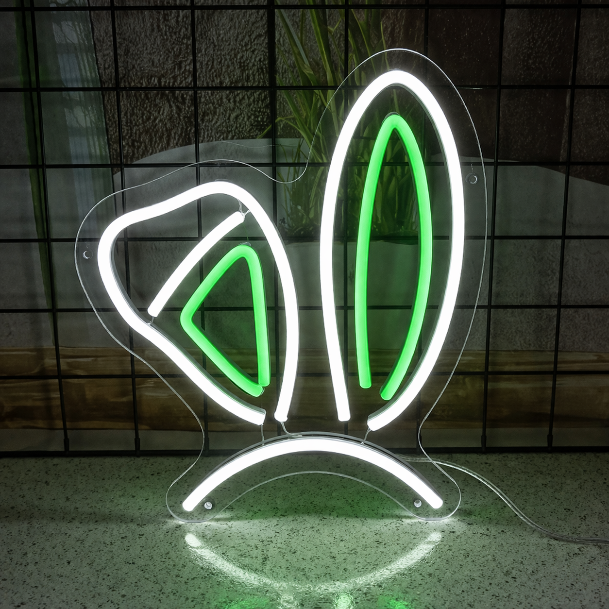 Bunny Ears LED Neon Sign Pink White Rabbit Neon Light for Room Wall Decor