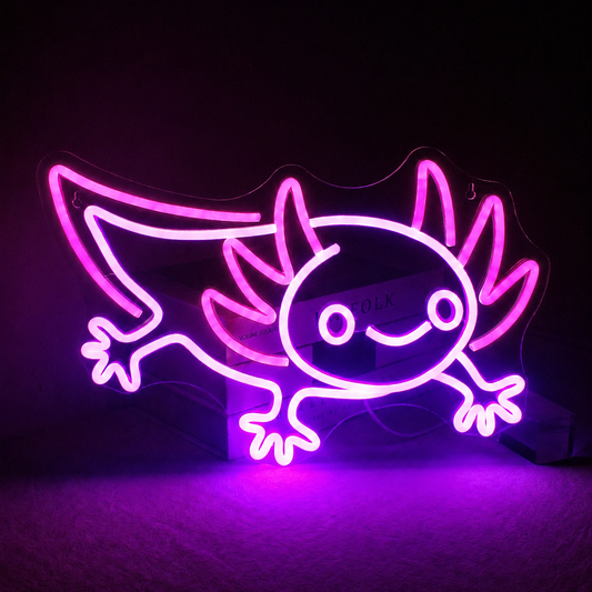 Axolotl LED Neon Sign Cute Salamander Neon Light Wall Decor for Bedroom Gaming Room