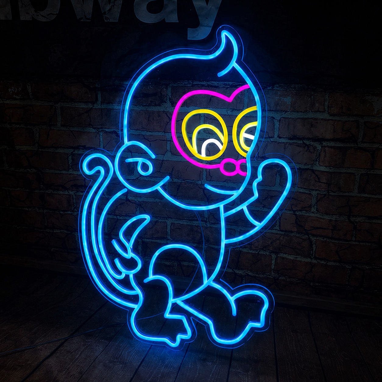 Cute Monkey LED Neon Sign Cartoon Animal Neon Light for Kids Room Wall Decor