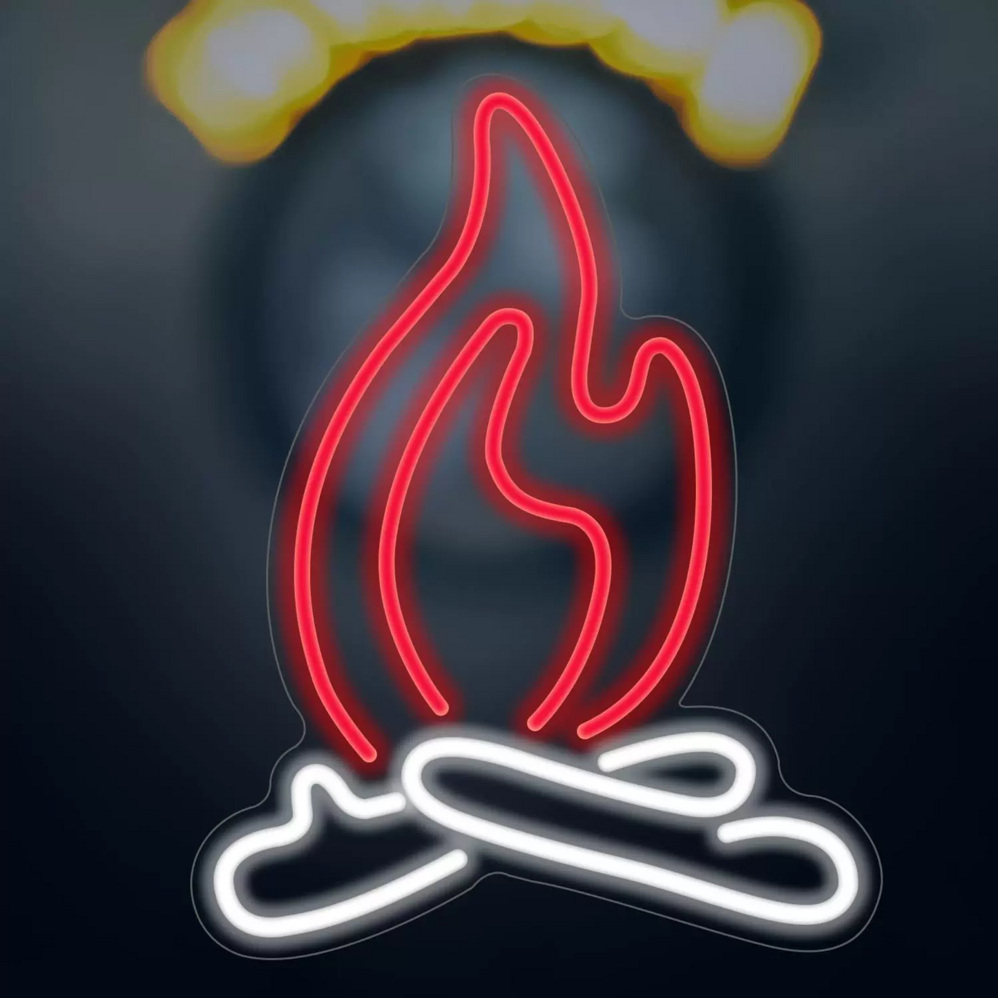 LED Campfire Neon Sign Red & White Fire Decoration
