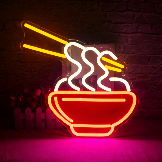 Minimal Ramen Bowl LED Neon Sign Modern Noodle Neon Light for Kitchen Restaurant Wall Decor