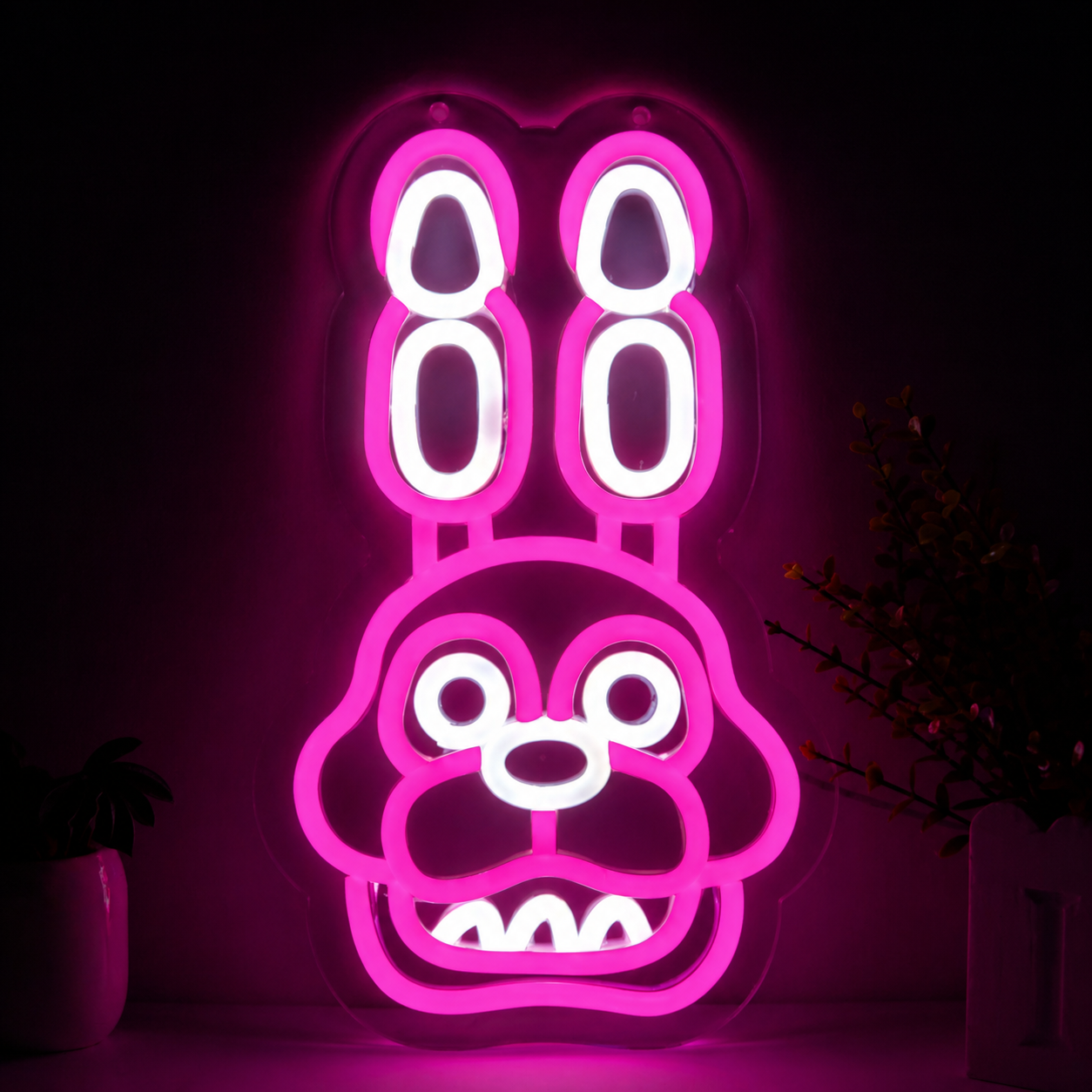 Pink Cartoon Dog LED Neon Sign Cute Puppy Neon Light Wall Decor for Kids Room Bedroom Game Room