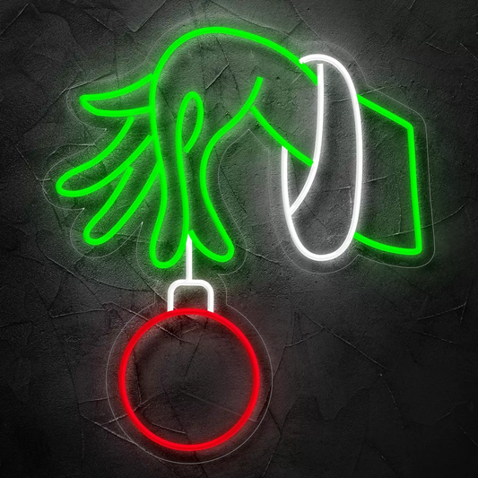 LED Christmas Hand Ornament Neon Sign for Holiday Decor