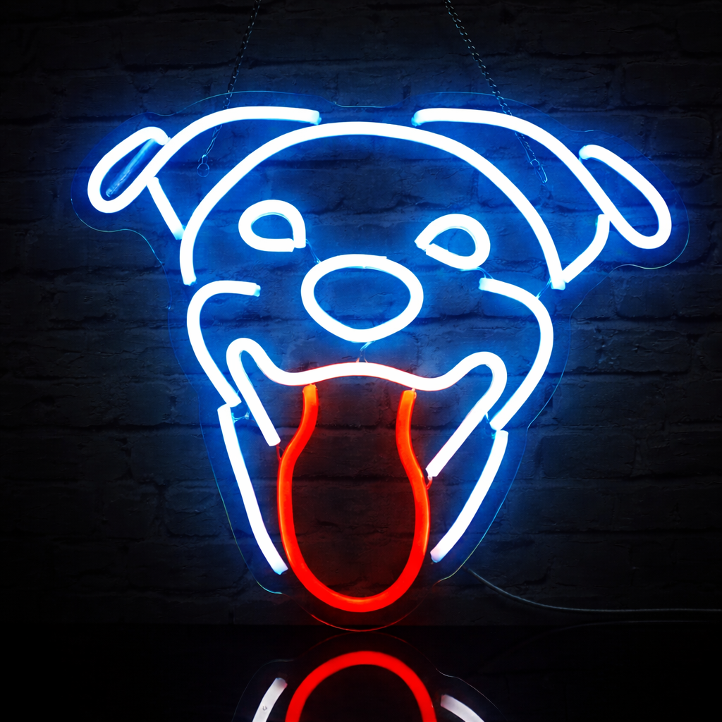 Dog Face LED Neon Sign Cute Pet Neon Light for Home and Pet Shop Decor