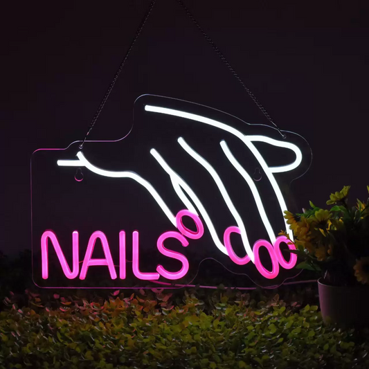 Nails LED Neon Sign Pink Wall Light for Nail Salon and Beauty Studio Decor