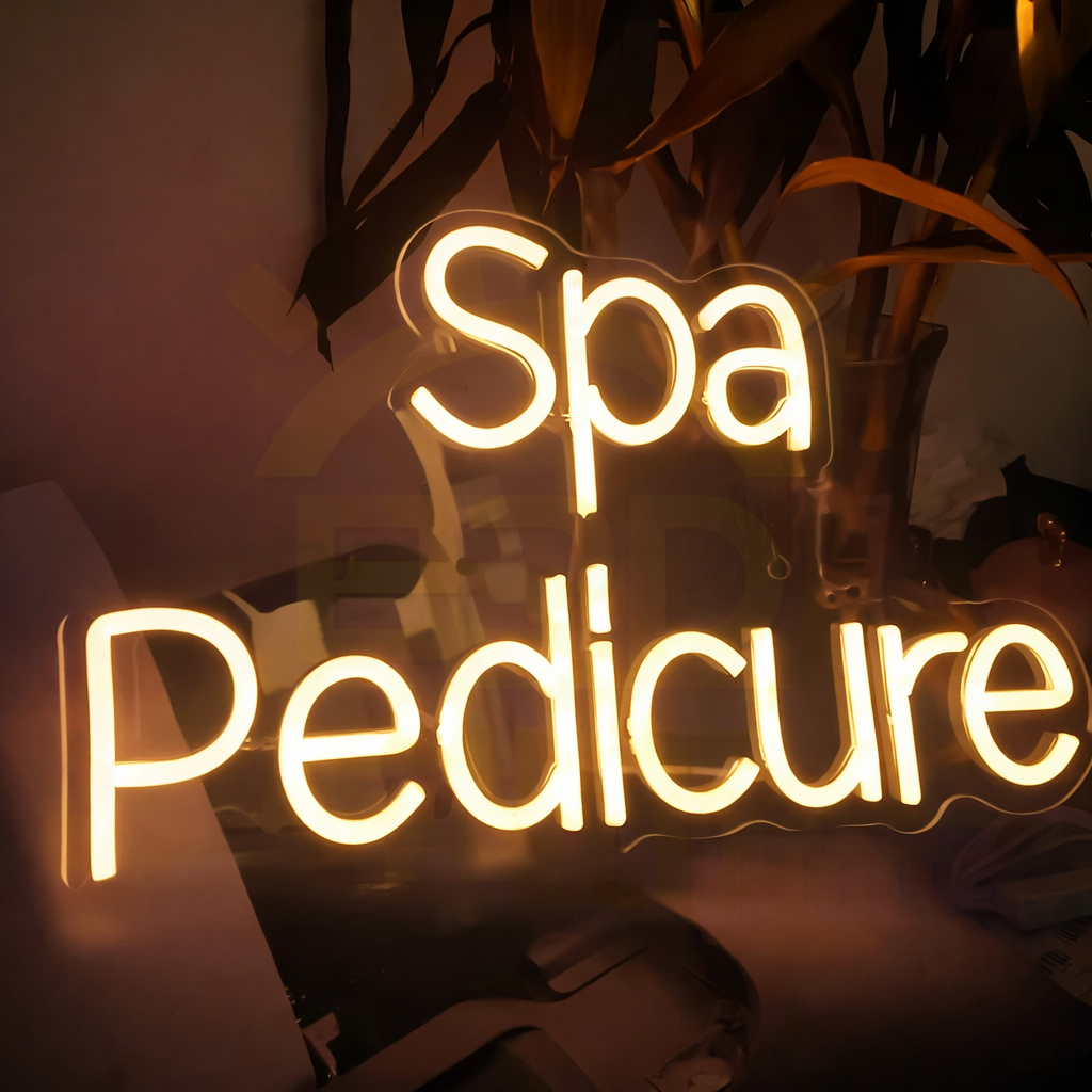 Pedicure LED Neon Sign in Pink for Nail Salon and Spa Decor