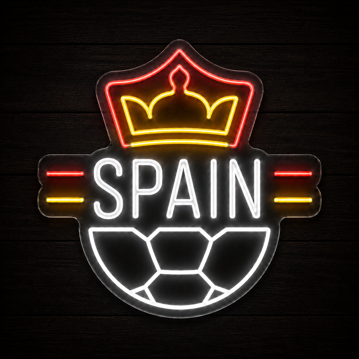 Spain Soccer LED Neon Sign Football Neon Light Wall Decor for Sports Bar Game Room