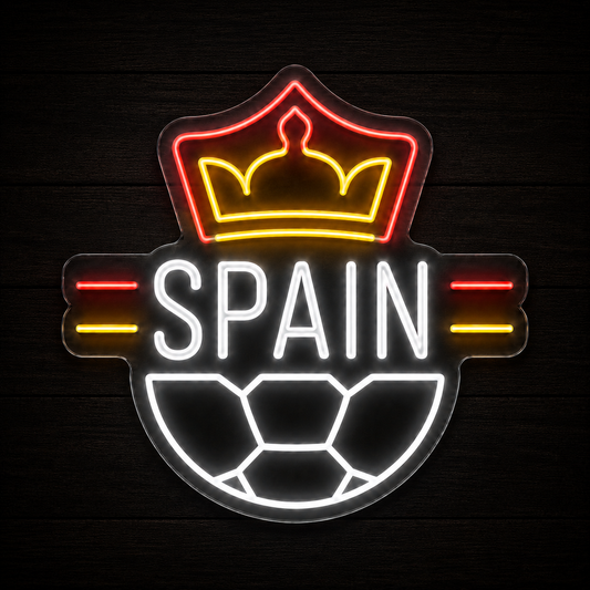 Spain Soccer LED Neon Sign Football Neon Light Wall Decor for Sports Bar Game Room