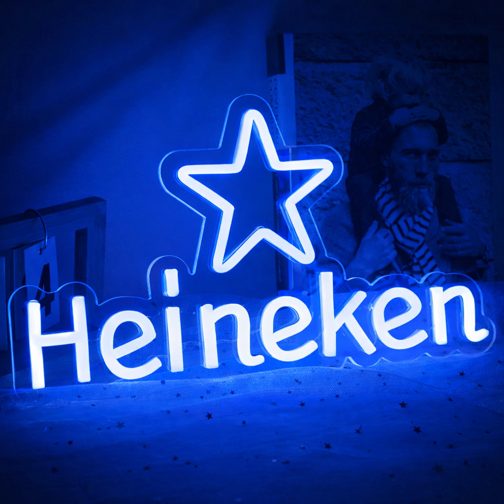 Green Star Beer Bar LED Neon Sign for Pub and Home Bar Decor