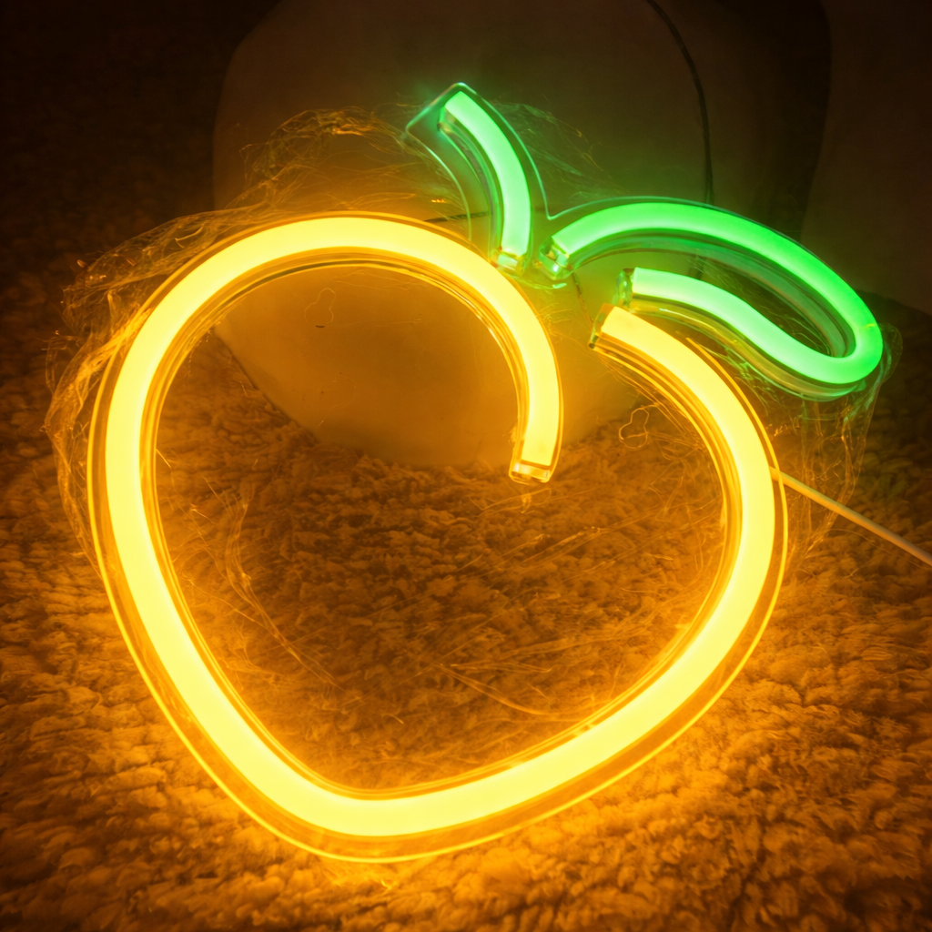 Honey Peach LED Neon Sign Cute Wall Decor for Bedroom Party