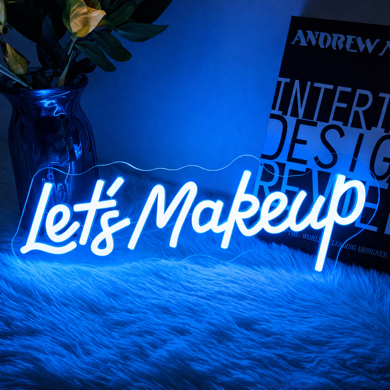 Let’s Makeup LED Neon Sign Beauty Salon Wall Light for Vanity Room Decor