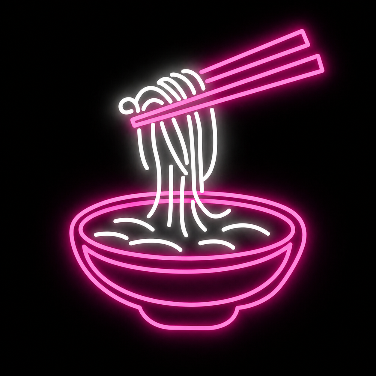 Minimalist Noodle Bowl LED Neon Sign Yellow & White Ramen Neon Light Wall Decor for Restaurant Cafe Kitchen