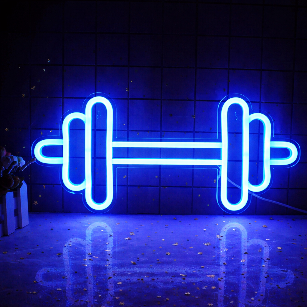 Dumbbell LED Neon Sign Pink Gym Neon Light for Fitness Room Wall Decor