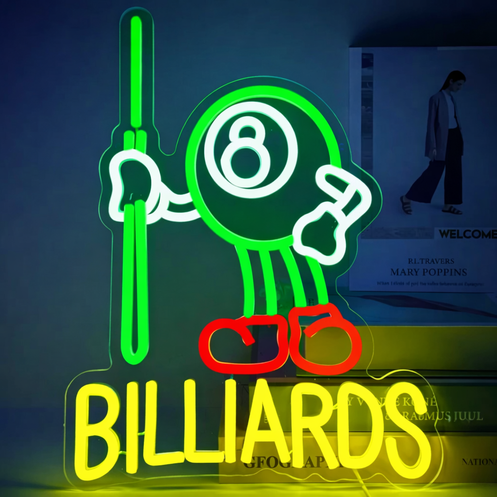 Billiards LED Neon Sign Colorful Pool Table Neon Light for Game Room Bar Club Wall Decor