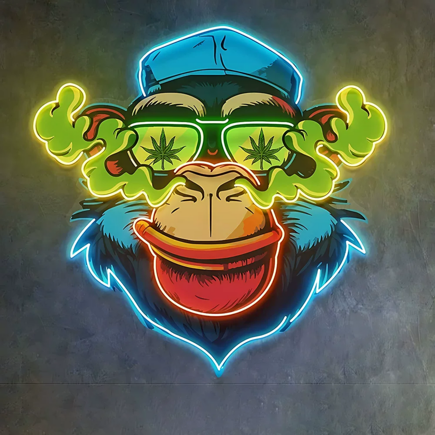 Monkey LED Neon Sign with Sunglasses Funky Animal Neon Light Wall Decor for Bedrooms Game Rooms Bars