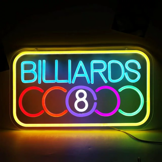 Pool Zone Billiards LED Neon Sign for Bar Game Room Wall Decor