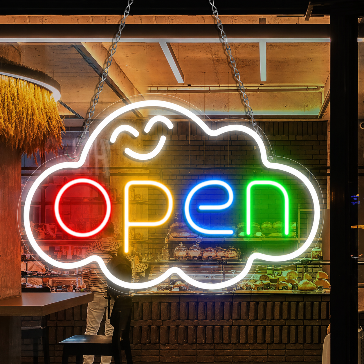 Open LED Neon Sign Cloud Shape Business Neon Light for Shop Window Wall Decor