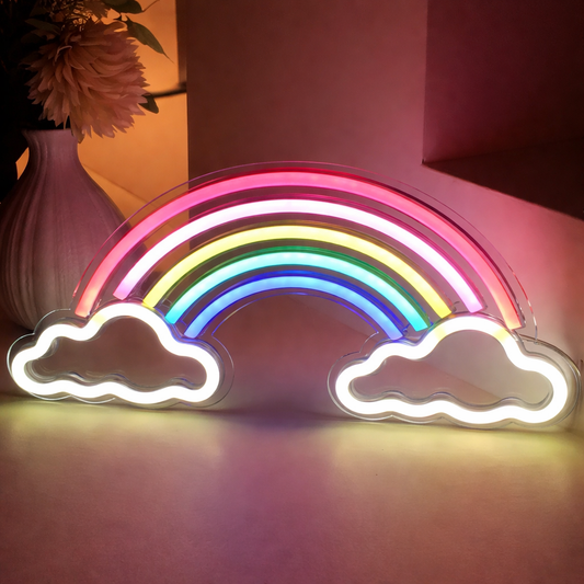 Rainbow LED Neon Sign for Bedroom Wall Decor Aesthetic Light
