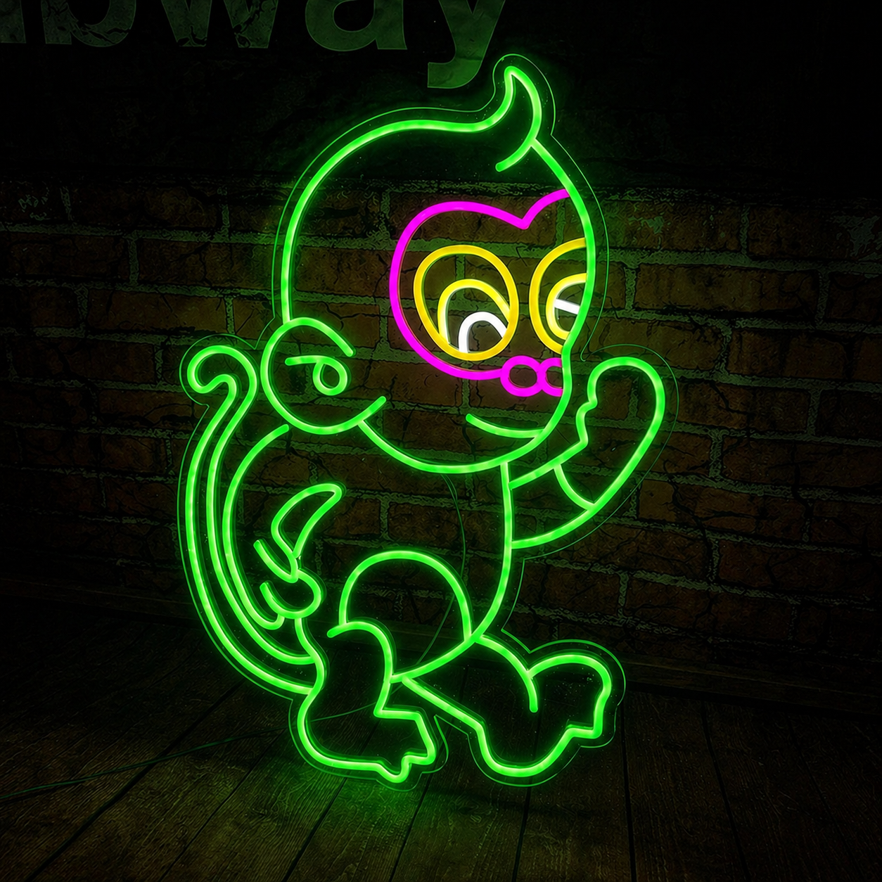 Cute Monkey LED Neon Sign Cartoon Animal Neon Light for Kids Room Wall Decor