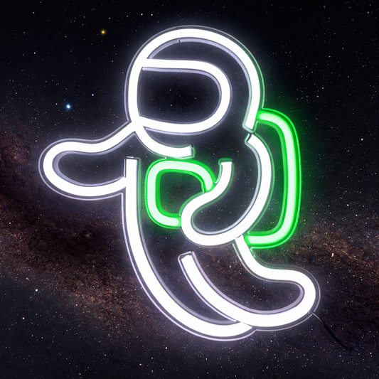 Cute Astronaut LED Neon Sign Space Theme Light for Kids Room Bedroom Wall Decor