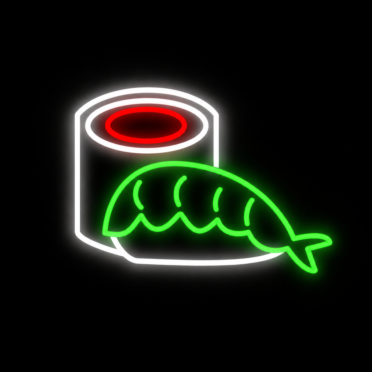 Sushi LED Neon Sign Salmon Sushi Neon Light Wall Decor for Japanese Restaurant Bar Cafe Kitchen