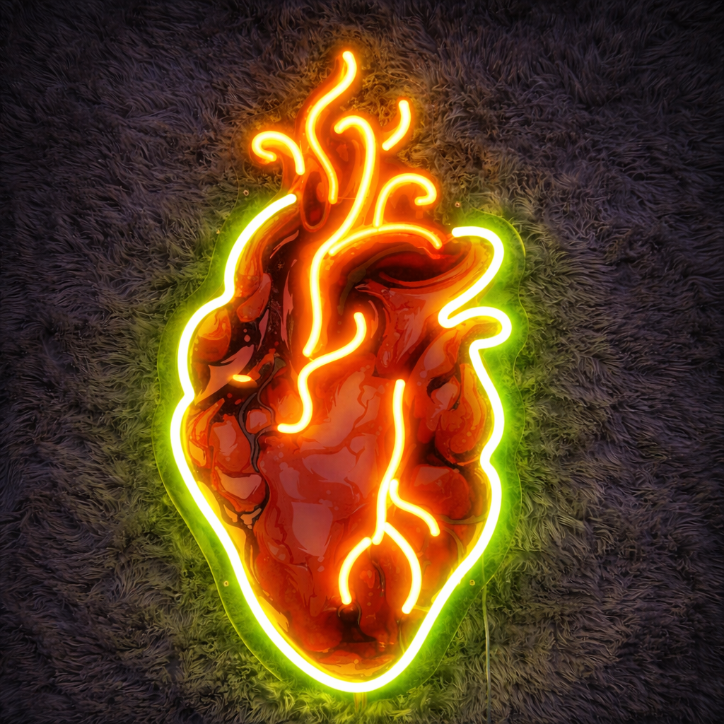 Anatomical Heart LED Neon Sign Human Heart Neon Light for Bar Tattoo Studio Decor
