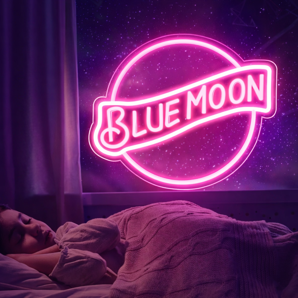 Moon LED Neon Sign Aesthetic Bedroom Wall Light for Night Decor